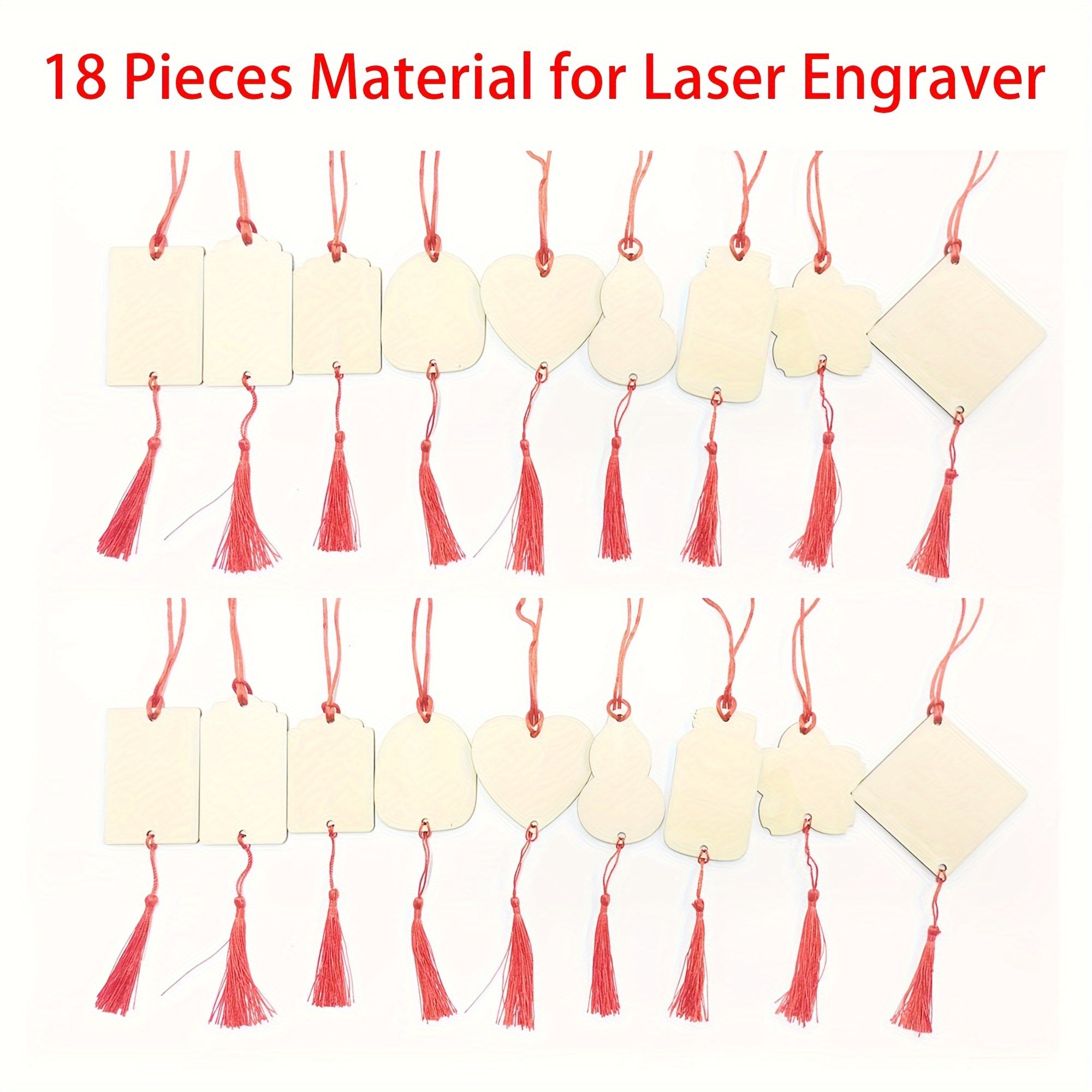 EasyThreed Laser Engraver 18pcs Wood Crafting Kit - DIY Decoration Materials, Battery-Free